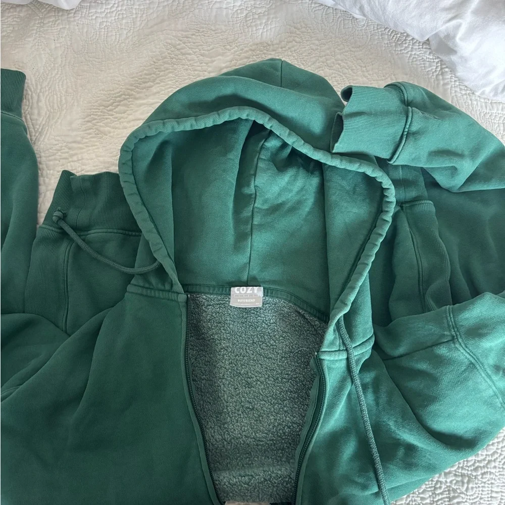 Aritzia Tna Cozy Fleece Boyfriend Hoodie - Green - Picture 4 of 4